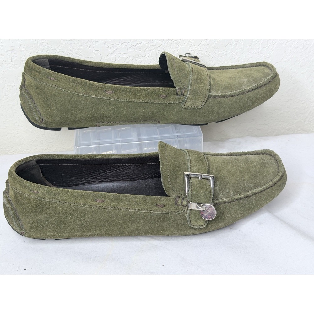 Prada Suede Driving Loafers Moccasins Shoes US 9/EU 39.5 Olive Green Old Money - Picture 2 of 16